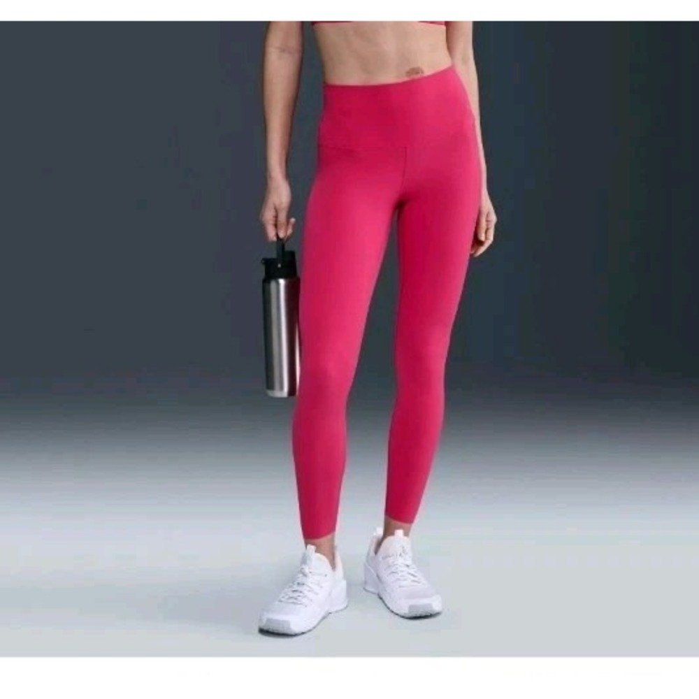 Nike Womens Zenvy Gentle Support High Rise 7/8 Leggings Medium Rush Pink Dri-FIT